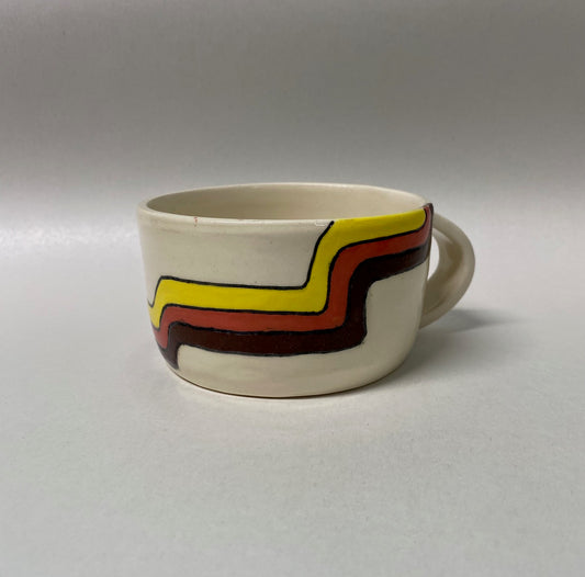 Midcentury Modern Striped Mug